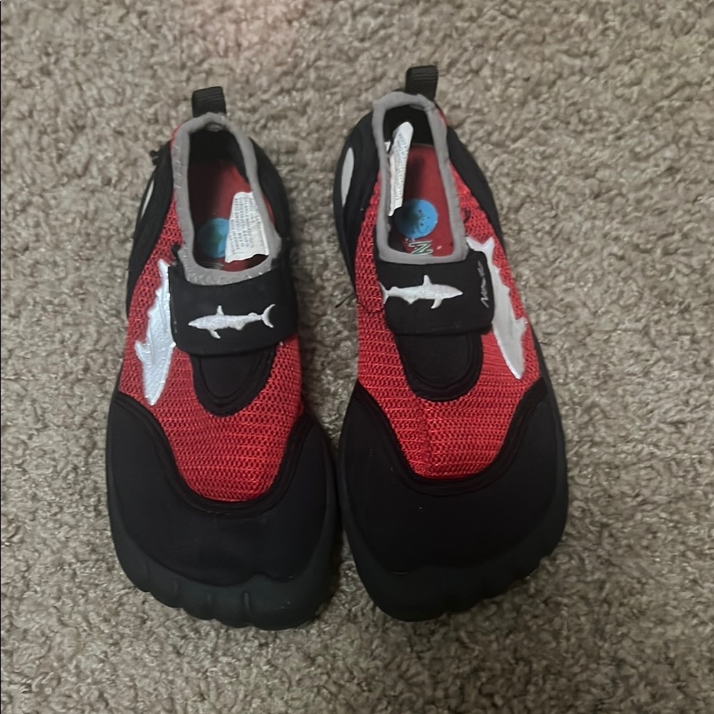 Red and Black Shark Slip-On swim shoes 
Like new only wore 1 time